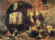 Albert Bierstadt Roman Fish Market, Arch of Octavius painting